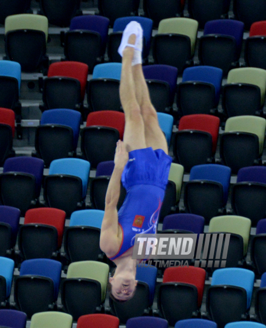 Bakıda batut gimnastikası üzrə Dünya Kubokunda iştirak edəcək idmançıların podium məşqləri. Azərbaycan, 4 mart, 2016